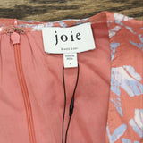 Joie Womens Lucia Dress Tie Front Puff Sleeve Dress Pink Floral Multi 2