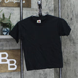 Fruit of the Loom Boys Youth Heavy Vintage Short Sleeve T-Shirt Tee Black 6/8