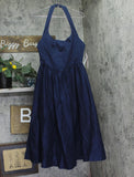 Aqua Womens Woven Halter Midi Dress IDM11261 Navy Blue M