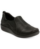 Clarks Womens Sillian Paz Slip On Loafer Shoes Black Synthetic Nubuck 9.5M