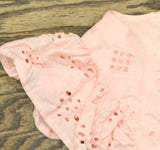 Sam Edelman Womens Eyelet Cap Sleeve Self Tie Cotton A-Line Mini Dress Pink 8