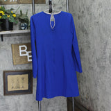Tahari ASL Womens Rhinestone Trim Shift Dress DAM625-T4 Cobalt Blue 6