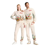The Grinch Holiday Graphic Jogger Pajama Pants with Drawstring Cream Off White M