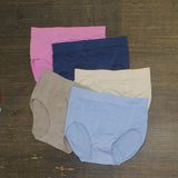 Carole Hochman Silky Soft Full Coverage Panties 5 Pack True Navy / Powder Pink S
