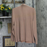 Cuddl Duds Womens Petite Soft Rib Lounge Shirt Top A696246 Mocha Brown PXL