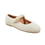 Universal Thread Halston Shearling Mary Jane Ballet Flats Cream Off White 9.5M