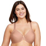 Glamorise Plus Size Front-Closure Smoothing Wonderwire Bra Cappuccino Brown 34C