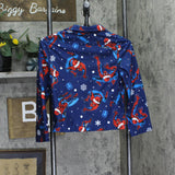 Marvel Boys Button Up Spider Man Christmas Pajama Shirt Top Blue 10