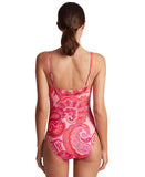 Lauren Ralph Lauren Womens Printed One-Piece Swimsuit Provence Paisley Pink 12