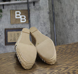 On 34th Womens Melindaa Espadrille Wedge Pump Sandals Navy Stripe Blue 8M