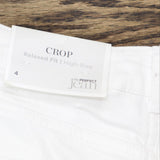 Christopher & Banks Womens Crop Relaxed Fit High Rise Jeans White 4