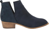 Journee Collection Womens Rimi Pull On Stacked Heel Booties RIMI-BLU Blue 6.5M