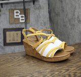 Style & Co. Womens Arloo Strappy Elastic Wedge Sandals Daffodil Yellow 11M