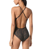 Michael Michael Kors Womens Lace Cross Back One Piece Swimsuit Black / Brown 14