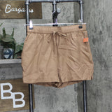 State of Day Linen Blend 2-Pc. Sleeveless Pajama Shorts Natural Umber Brown S