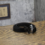 Kurt Geiger Womens Rhinestone Bow Velvet Belt Black M/L