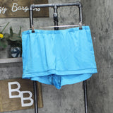 INC International Concepts Womens Stretch Satin Pajama Shorts Cyan Blue 2XL