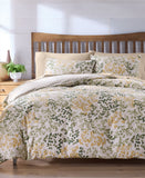 Charter Club Leaves Reversible 3-Piece Cotton Comforter Set Green Multi King