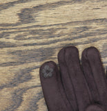 Catherine Malandrino Faux Leather Faux Fur Winter Fleece Gloves Brown