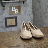 Easy Spirit Alessia Womens Slip On Demi Wedge Flats Medium Neutral Brown 8M