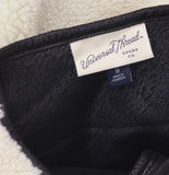 Universal Thread Shearling Button Piped Crewneck Casual Coat Cream Off White M