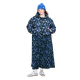 Woolrich X TGT Winter Floral Full Zip Collared Neck Patch Puffer Jacket Blue 3X