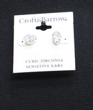 Croft & BarrowCZ Cubic Zirconia Teardrop Stud Earrings Silver Gray / Clear .5"