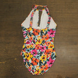 Anne Cole Gradient High Neck One-Piece Swimsuit Gradient Floral Red Blue 10