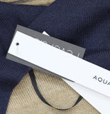 Aqua Womens Acrylic Reversible Knit Ruana 494127 Navy Blue / Camel Brown