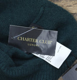 Charter Club Womens 100% Cashmere Cuffed Beanie 100160260HT Deep Pine Green