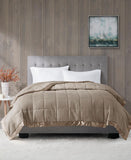 Madison Park Windom Lightweight Down Alternative Blanket Satin Trim Brown King