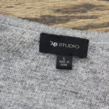 AB Studio Womens Wool Blend Lightweight Open Front Cardigan Gray / Black L