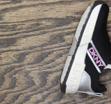 Dkny Kids Toddler Girls Maddie Stripe Slip-on Padded Sneakers Black/Pink 5T