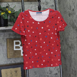 Karen Scott Womens Knit Star A-Line Shirt Top Red Multi LP