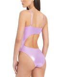 Red Carter Womens Shine Metallic One Piece Swimsuit RCCS25885 Grace Purple S