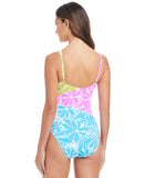 Bleu By Rod Beattie to Me Printed Surplice-Front One-Piece Swimsuit Multi Pink 4