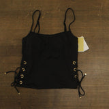 Michael Michael Kors Grommet Tankini Swim Top MM30322 Black XS