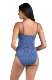 La Blanca Womens Charmed Coast Tankini Swimsuit Top LB5SB86 Chambray Blue 8