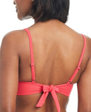 Bar III Womens V-Wire Plunge-Neck Bralette Bikini Swim Top Bright Rose L