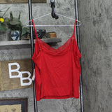 State Of Day Womens Lace-Trim Camisole Pajama Top 100198303MS Tango Red L