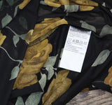 Susan Graver Womens Printed Mesh Ruched Mock Neck Top A703220 Gold / Black S