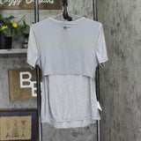 Modern Soul Womens Soothing Jersey Tee with System Bra Heather Mist Gray L