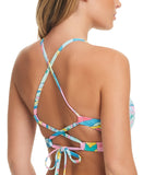 Jessica Simpson Womens Lattice-Trim Strappy-Back Bikini Top Powder Blue M