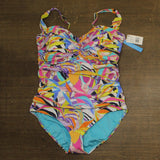 Bleu By Rod Beattie One-Piece Swimsuit with Adjustable Straps Blue Multi 18W