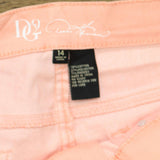 DG2 Womens Fringe Hem Floral Jeans 710896 Blush Pink 14