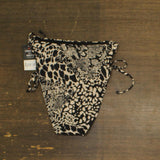 Bar III Womens Printed High-Waisted Side Tie Bikini Swim Bottom Black Multi XS