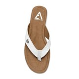 Aerosoles Jordyn Cushioned Flip Flop Thong Sandals White Faux Leather 9.5M