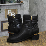 Calvin Klein Jasen Block Heel Bootie KCJASEN Black 6.5M