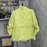 MarlaWynne Womens Canvas Drama Snap Front Jacket with Pockets Pear Green M