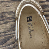 White Mountain Womens Vintage Shiny Boat Shoes 1673ee7dfa2beb Gold Yellow 6M